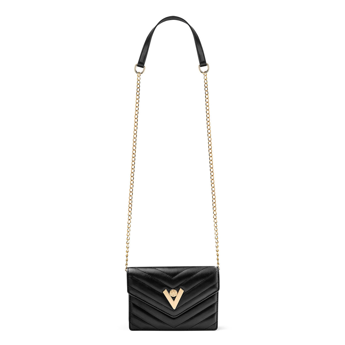 Valentino Orlandi V-Quilted Crossbody Bag