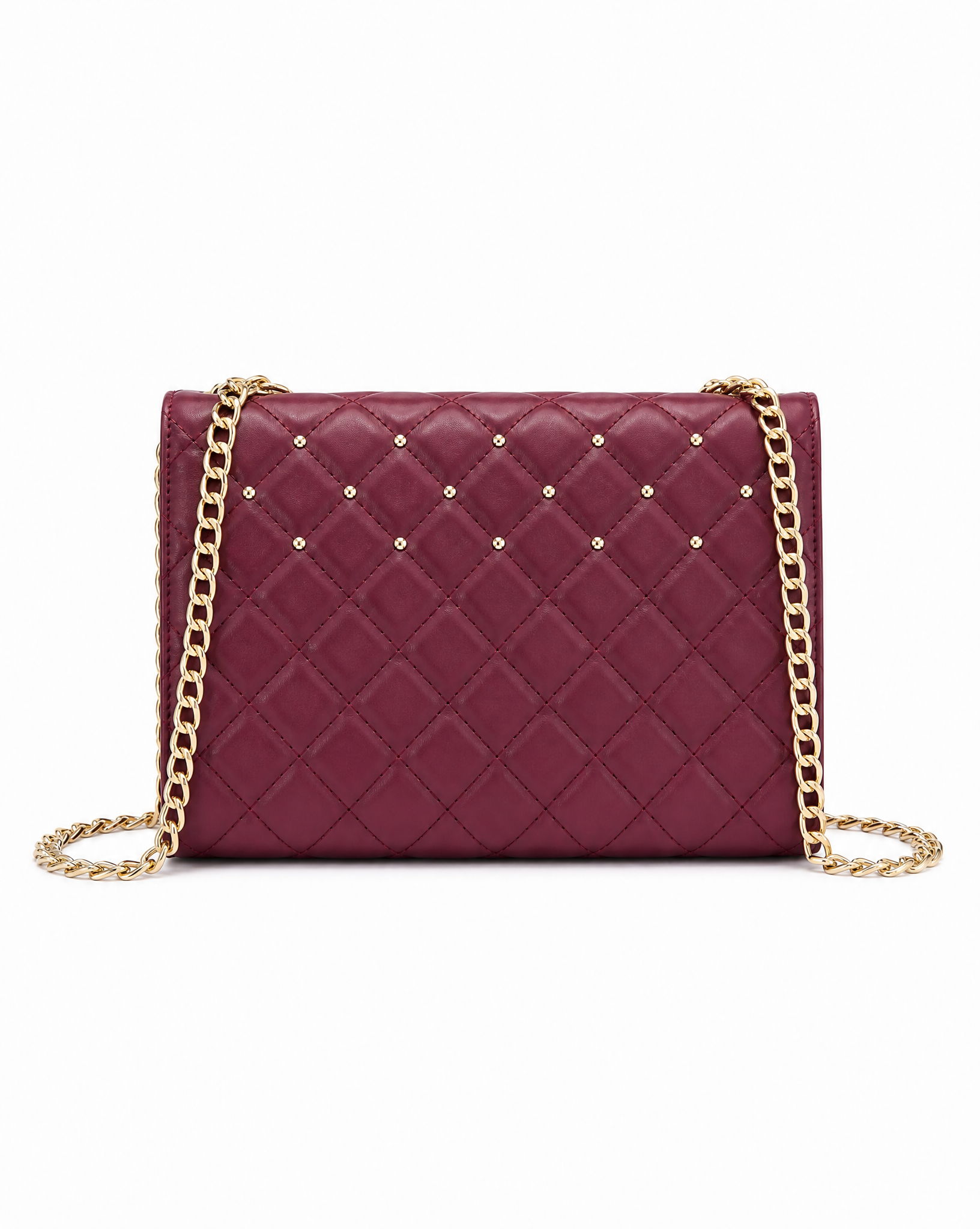 Badgley Mischka Quilted and Studded Crossbody Bag with Thin Strap