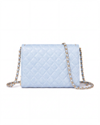 Badgley Mischka Blue and Gold Quilted Crossbody