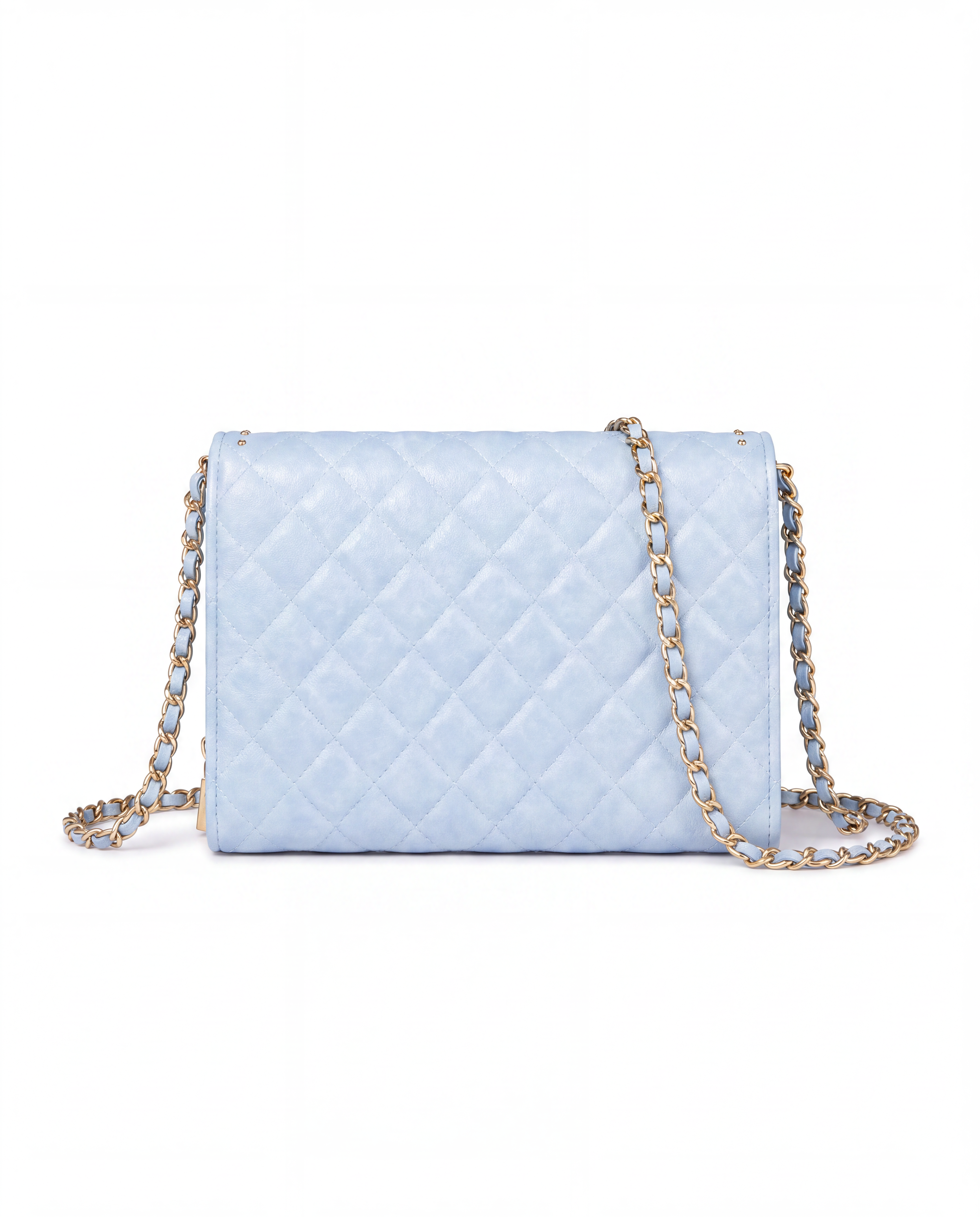 Badgley Mischka Blue and Gold Quilted Crossbody