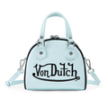 VON DUTCH LIGHT BLUE AND BLACK TWO-TONE BOWLING BAG