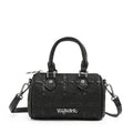 Embroidered Chopper Hanna Bag - Black