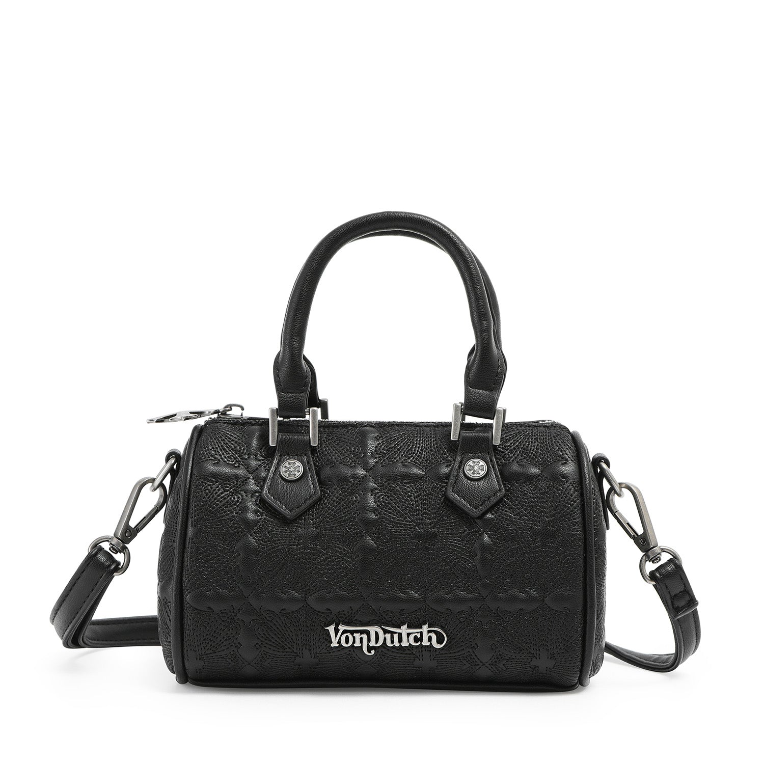 Embroidered Chopper Hanna Bag - Black