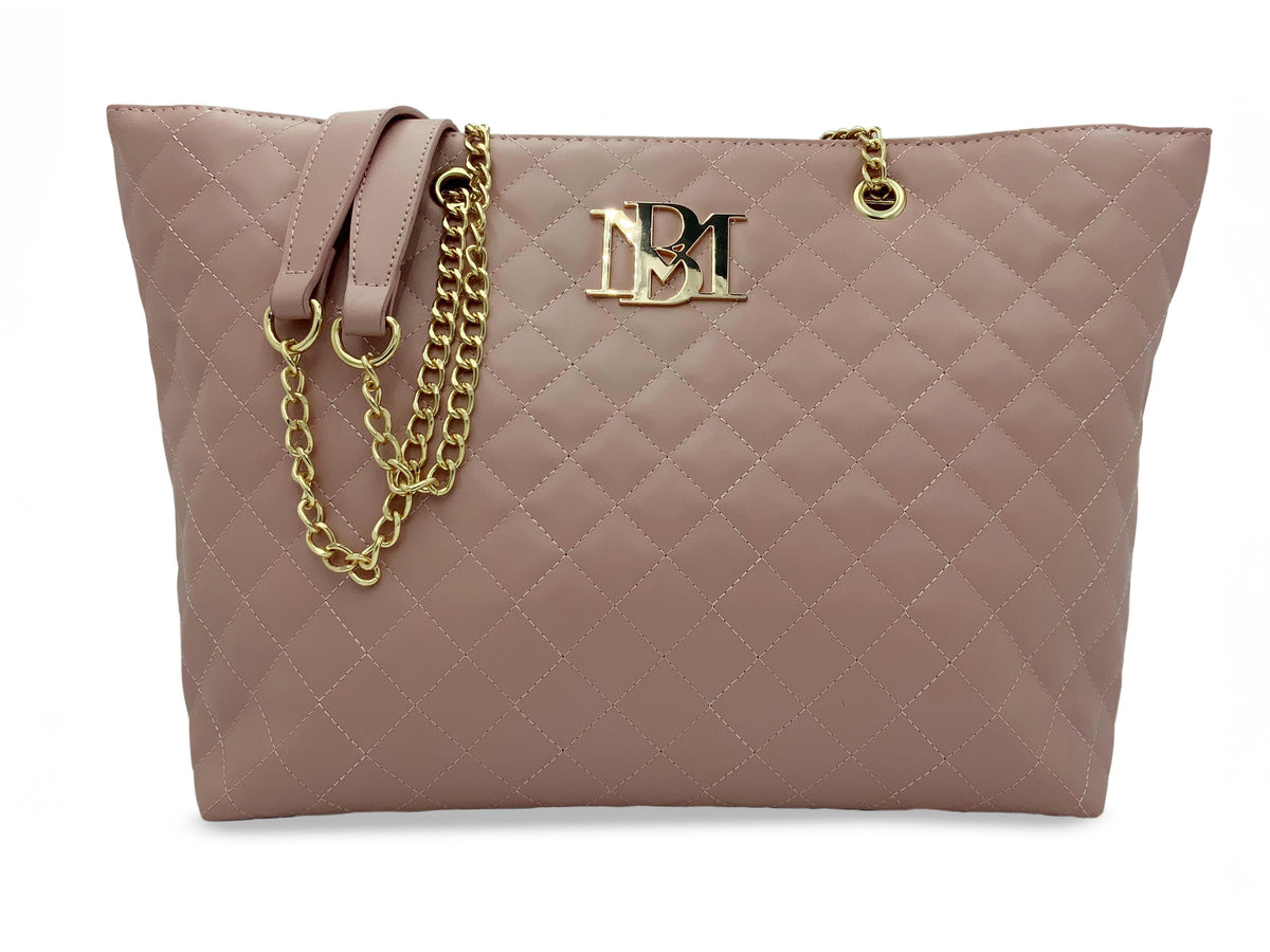 Badgley Mischka Large Quilted Tote Bag -