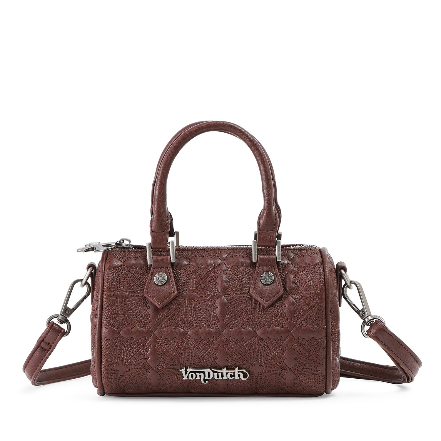 Embroidered Chopper Hanna Bag - Brown