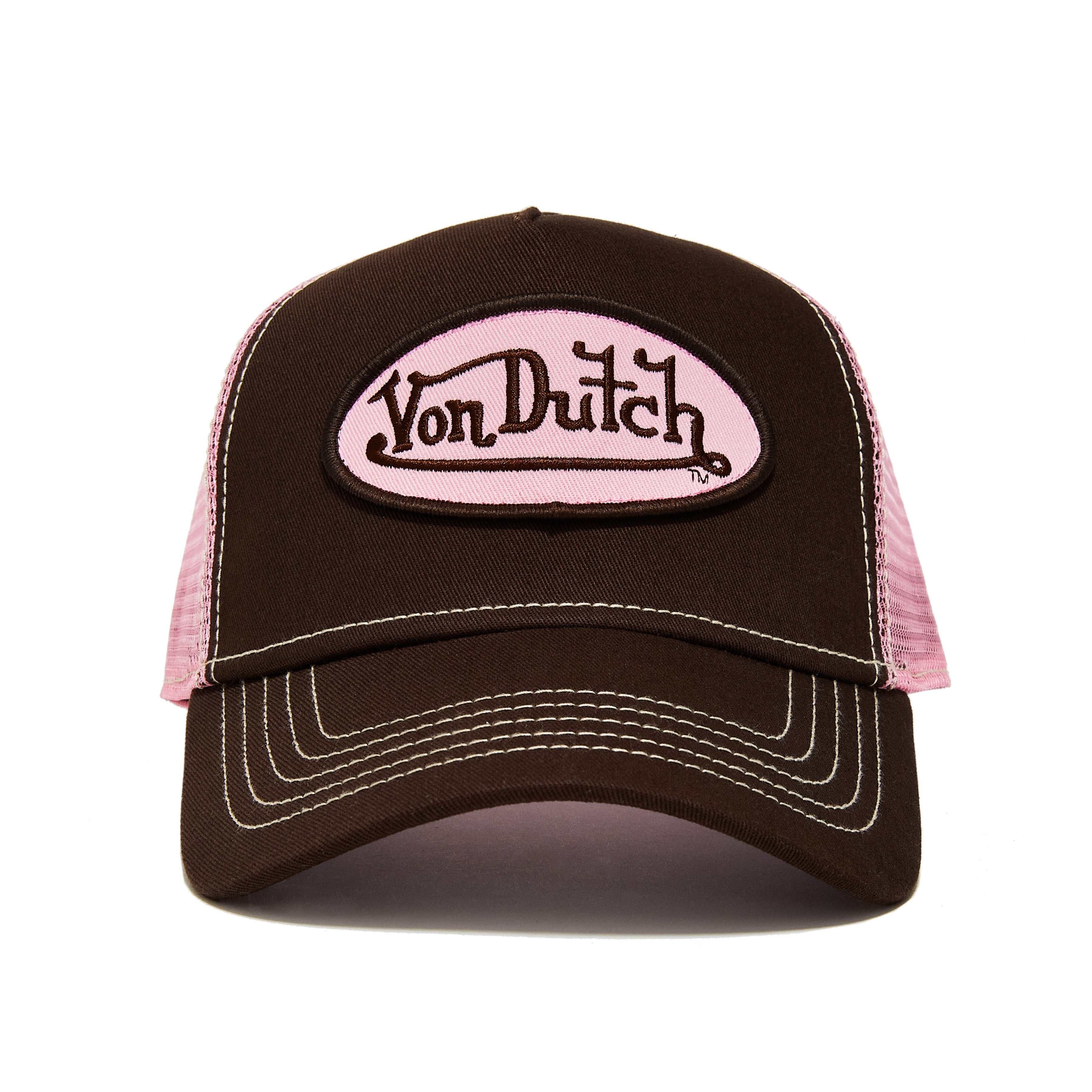 VON DUTCH BROWN WITH PINK TRUCKER HAT