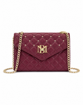 Badgley Mischka Quilted and Studded Crossbody Bag with Thin Strap