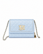 Badgley Mischka Blue and Gold Quilted Crossbody