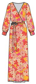 PEACHY MARIGOLD - Sheer Maxi Dress