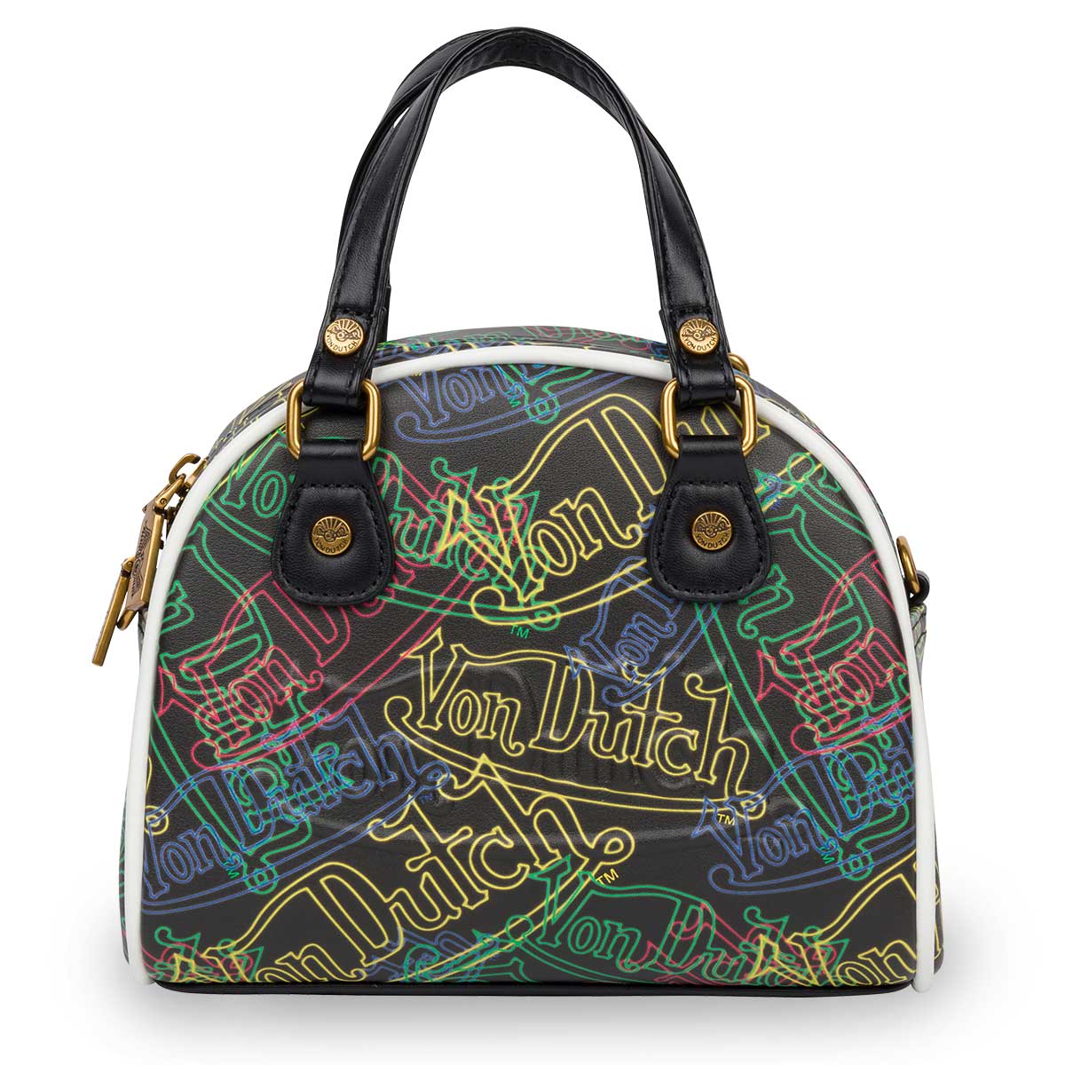 Neon Logo Black Bowling Bag - Small