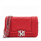 BADGLEY MISCHKA SMALL RED V-QUIILTING CROSSBODY BAG